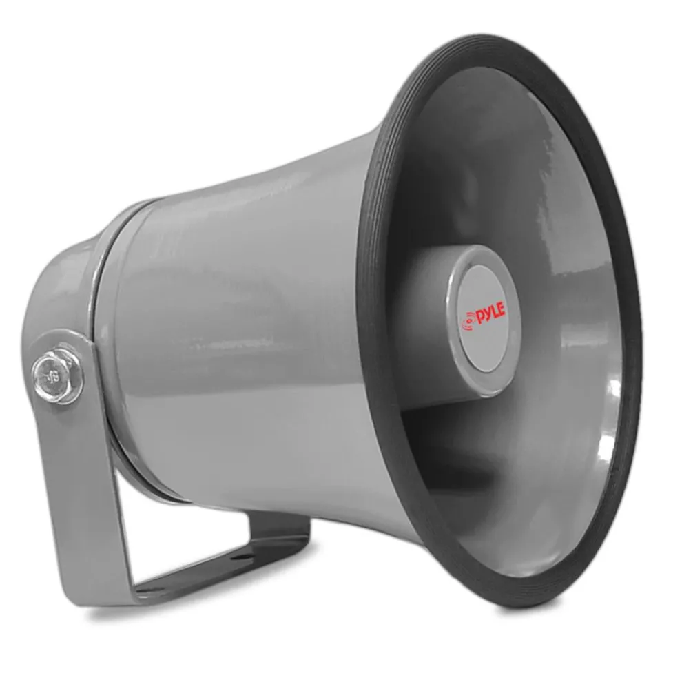 Portable PA Horn Speaker, Clear Sound, Aluminum Housing, Grey