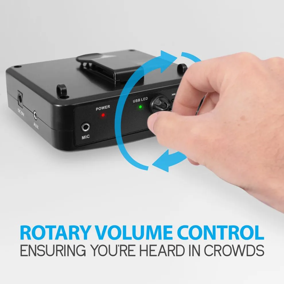 Portable PA Speaker System, Voice Amplifier, Rechargeable, USB/MP3 Playback