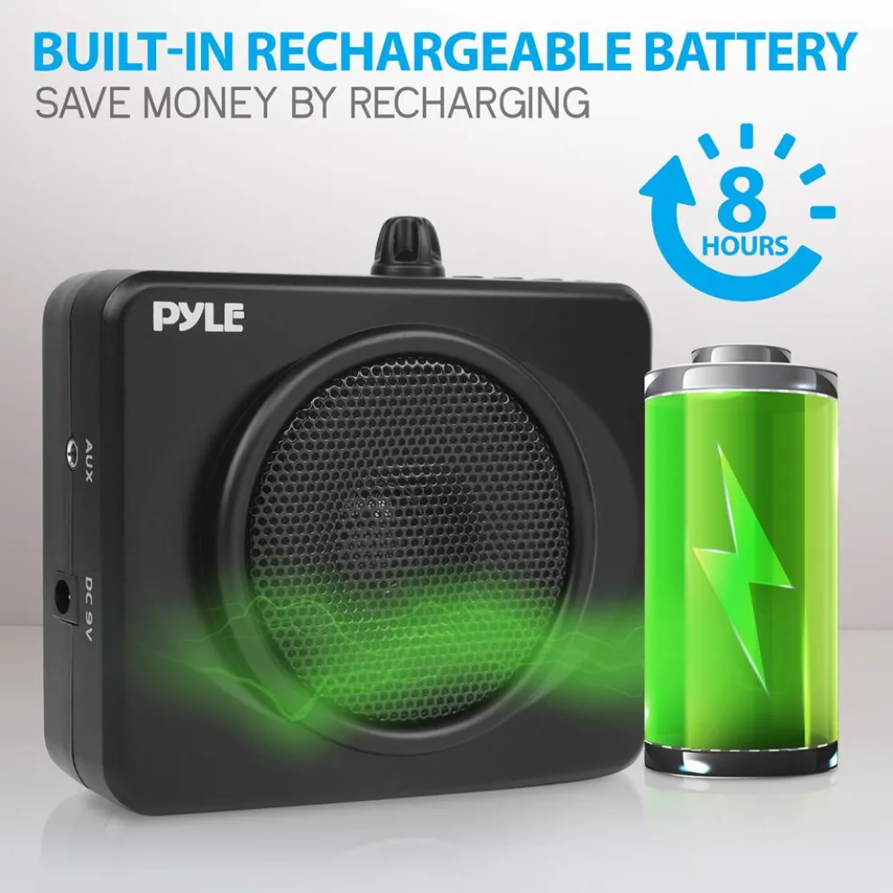 Portable PA Speaker System, Voice Amplifier, Rechargeable, USB/MP3 Playback