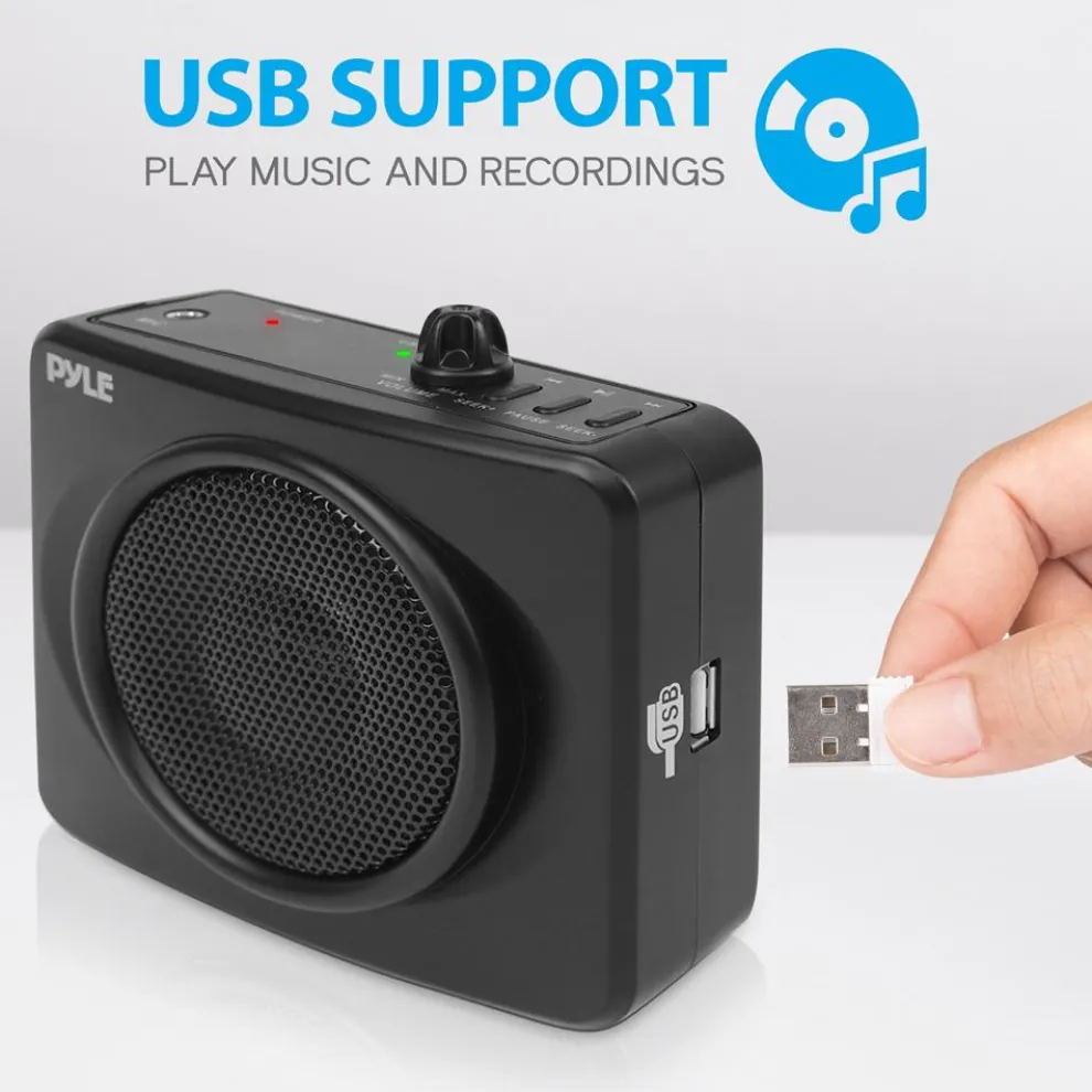 Portable PA Speaker System, Voice Amplifier, Rechargeable, USB/MP3 Playback