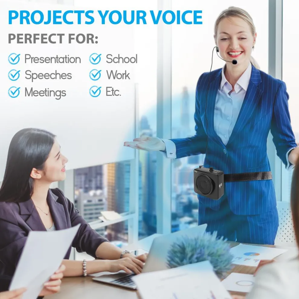 Portable PA Speaker System, Voice Amplifier, Rechargeable, USB/MP3 Playback