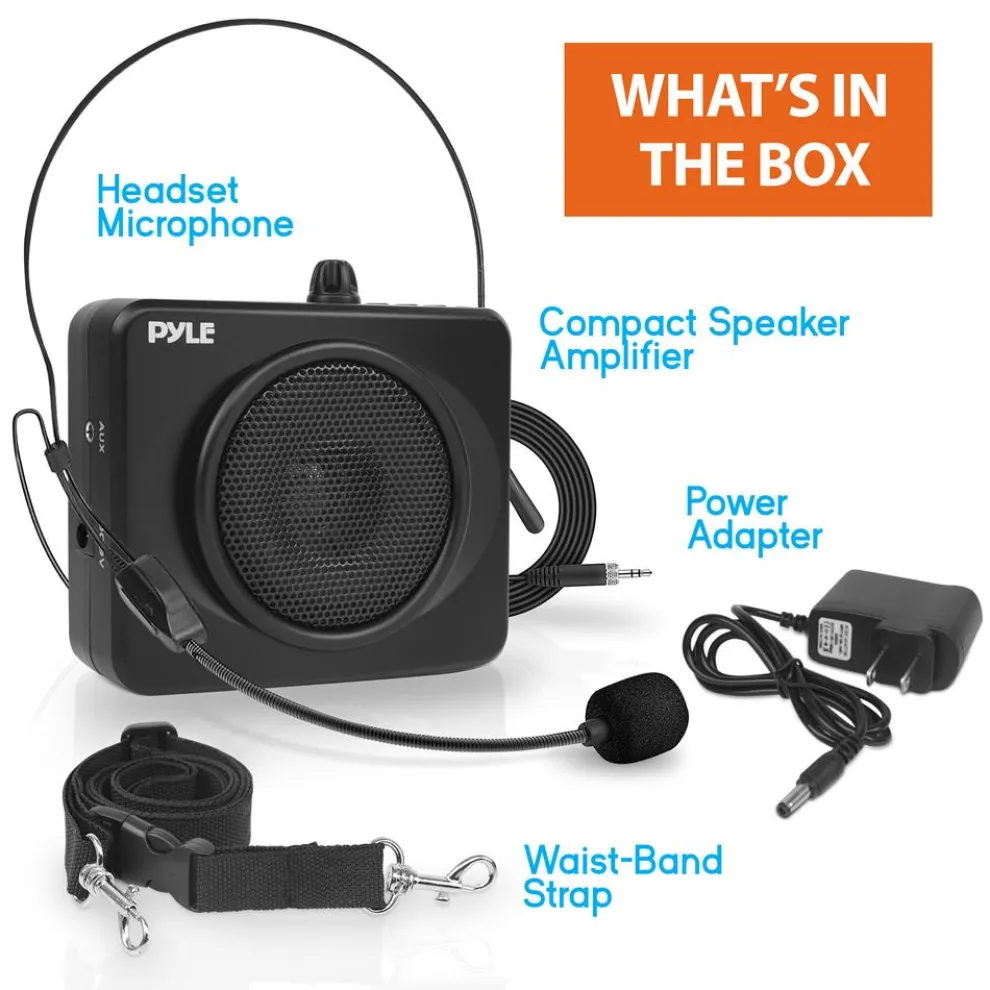 Portable PA Speaker System, Voice Amplifier, Rechargeable, USB/MP3 Playback