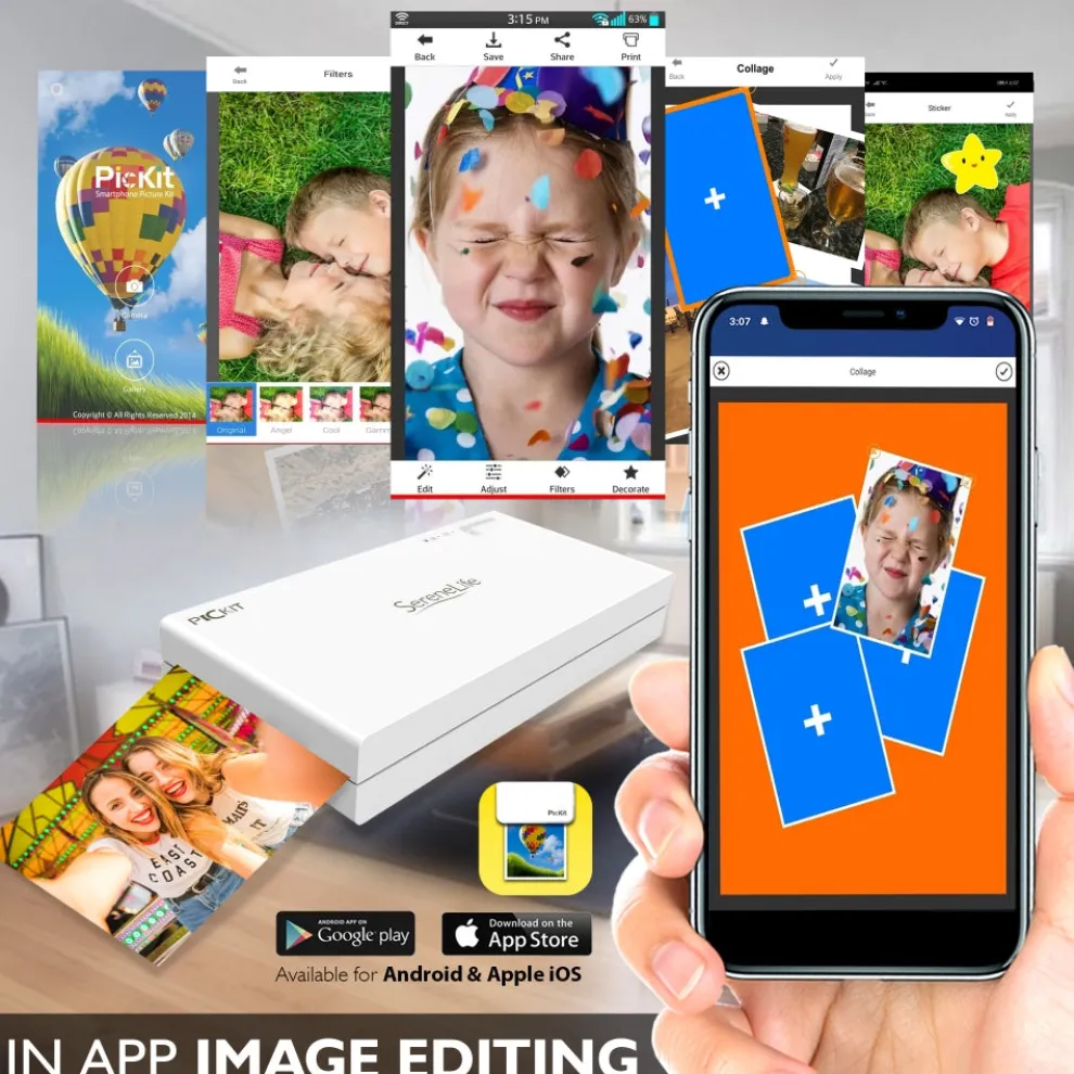 Portable Photo Printer - Instant Wireless Printing, 291dpi, Compact Size