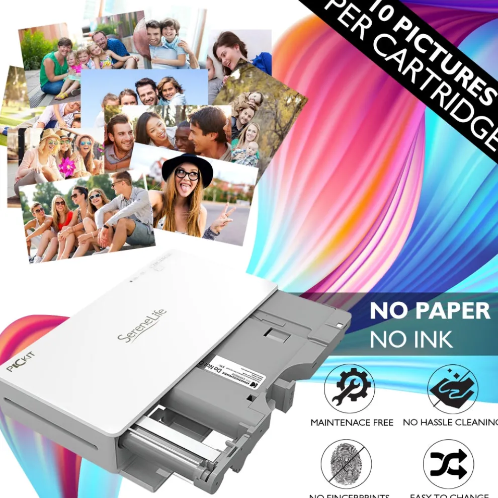 Portable Photo Printer - Instant Wireless Printing, 291dpi, Compact Size