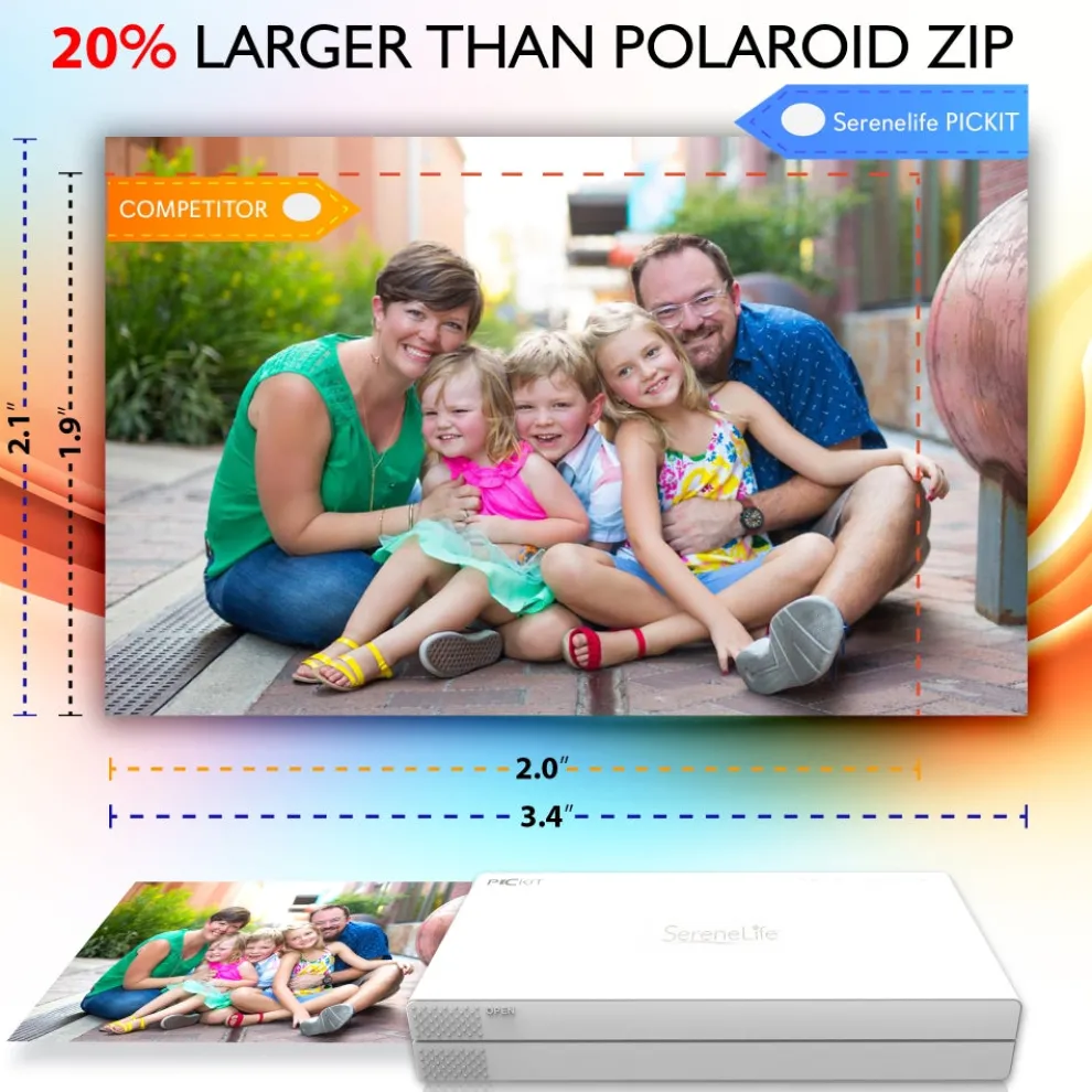 Portable Photo Printer - Instant Wireless Printing, 291dpi, Compact Size