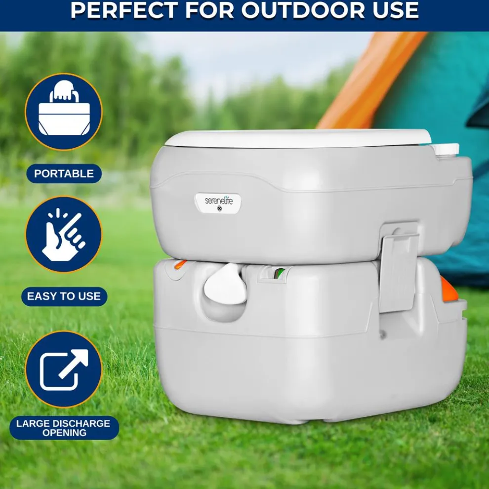 Portable Toilet 5.8 Gal Leak-Proof High-Density Polyethylene Camping