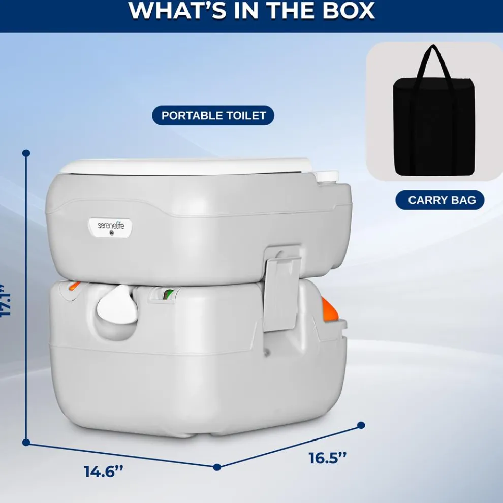 Portable Toilet 5.8 Gal Leak-Proof High-Density Polyethylene Camping
