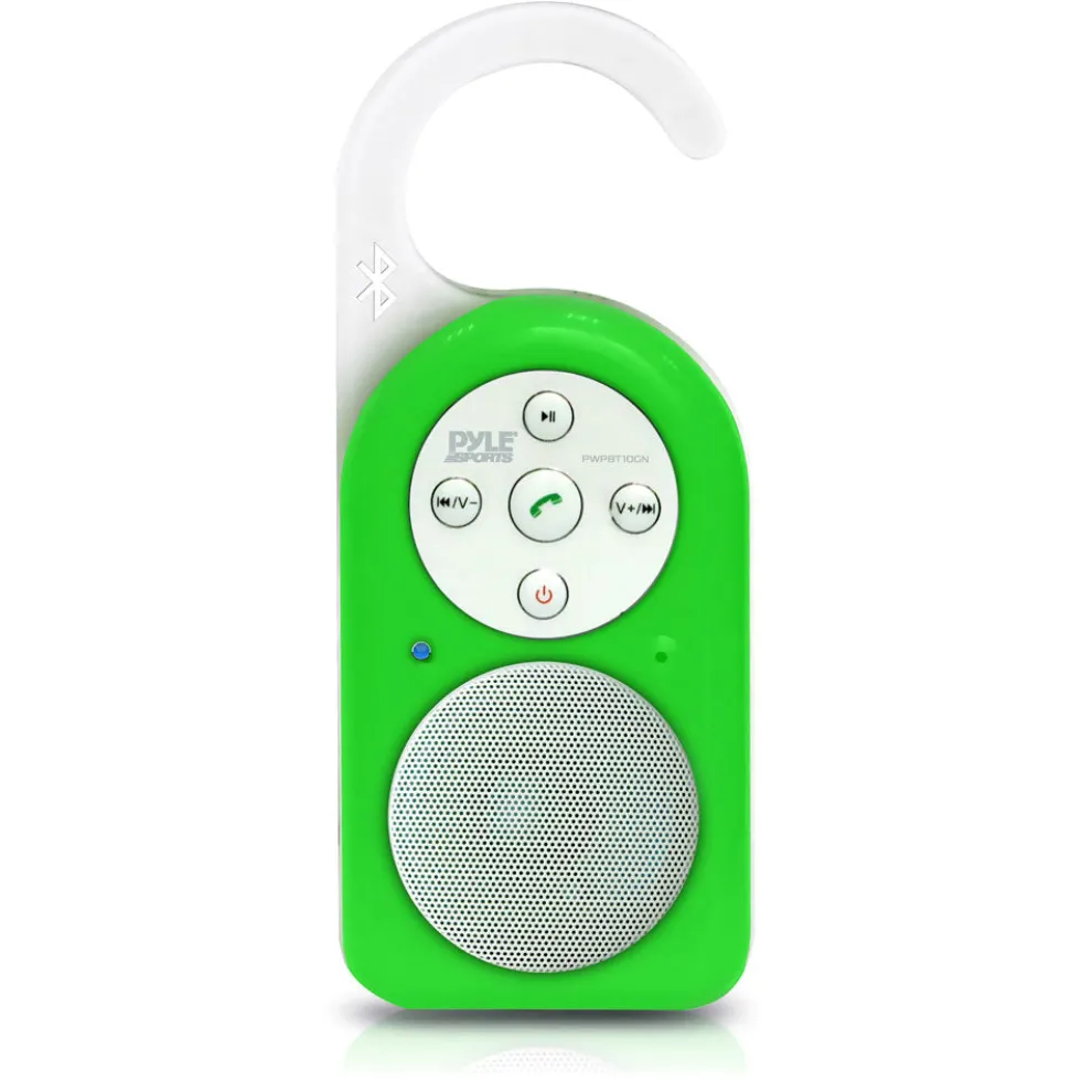 Portable Waterproof Shower Speaker, Bluetooth, Rechargeable, Green
