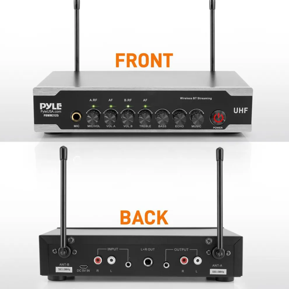 Portable Wireless Mic System - Crisp Audio, Bluetooth, Dual Handheld Mics