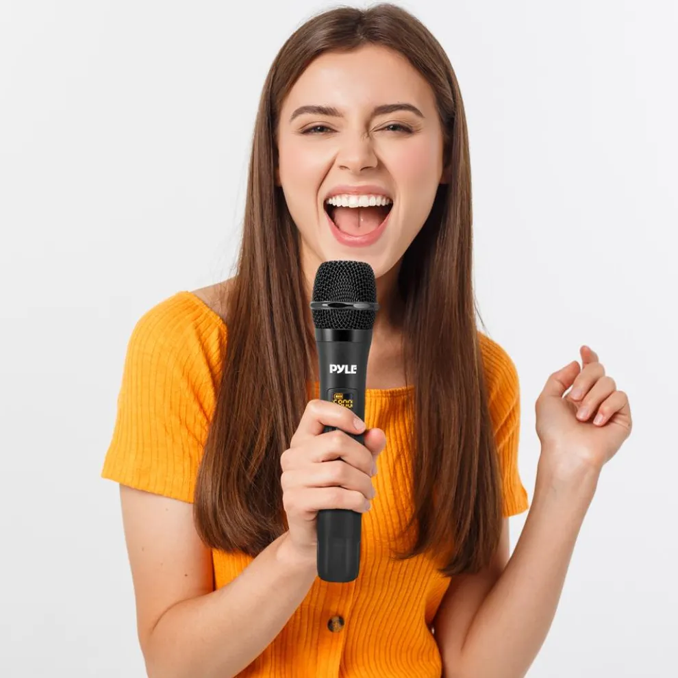 Portable Wireless Mic System - Crisp Audio, Bluetooth, Dual Handheld Mics