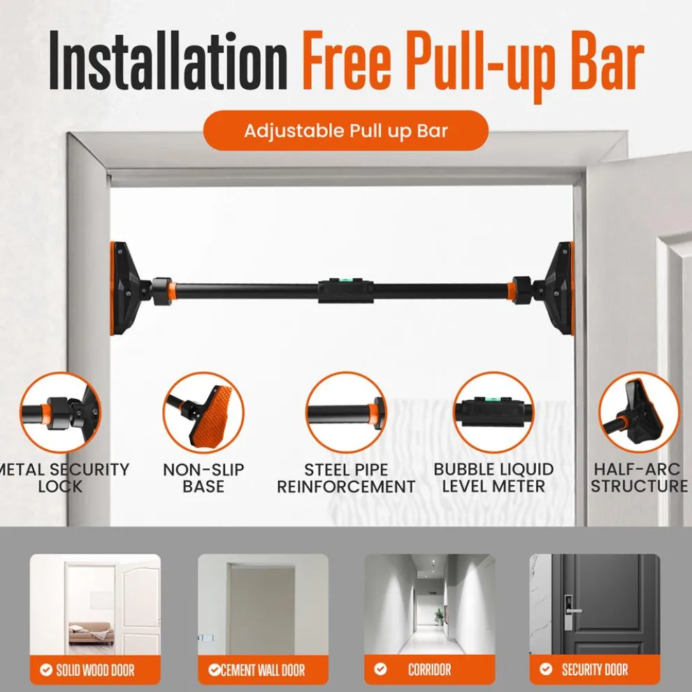 Pull-Up & Push-Up Bar Kit, Full Body Workout, Non-Slip Foam Handles