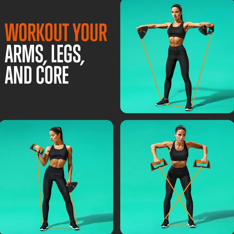 Push Up Rack with Resistance Bands, Anti-Slip Handles, 440lb Capacity