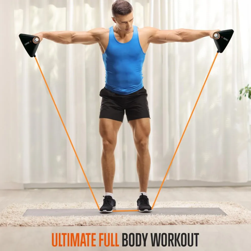 Push Up Rack with Resistance Bands, Anti-Slip Handles, 440lb Capacity