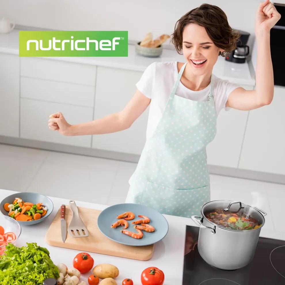 15-Quart Stainless Steel Stock Pot, Induction Safe, Tempered Glass Lid