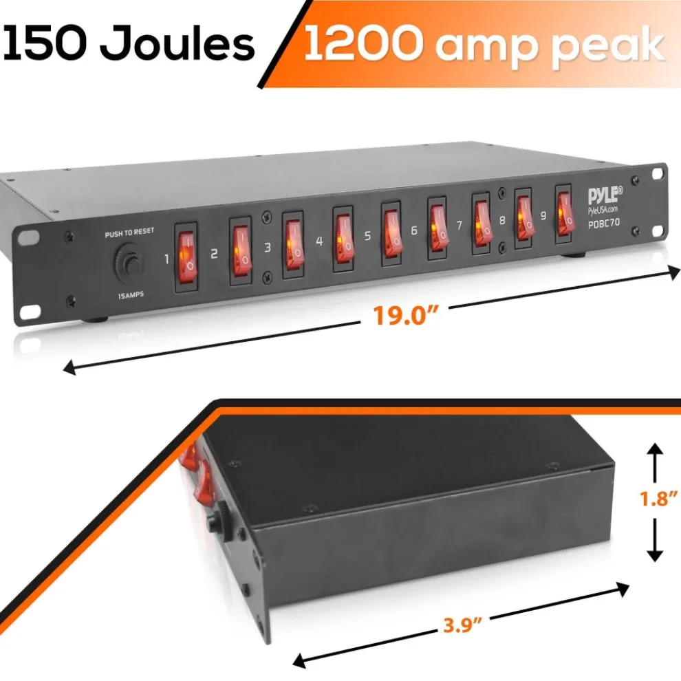 Rack Mount Power Supply with Circuit Breaker Protection