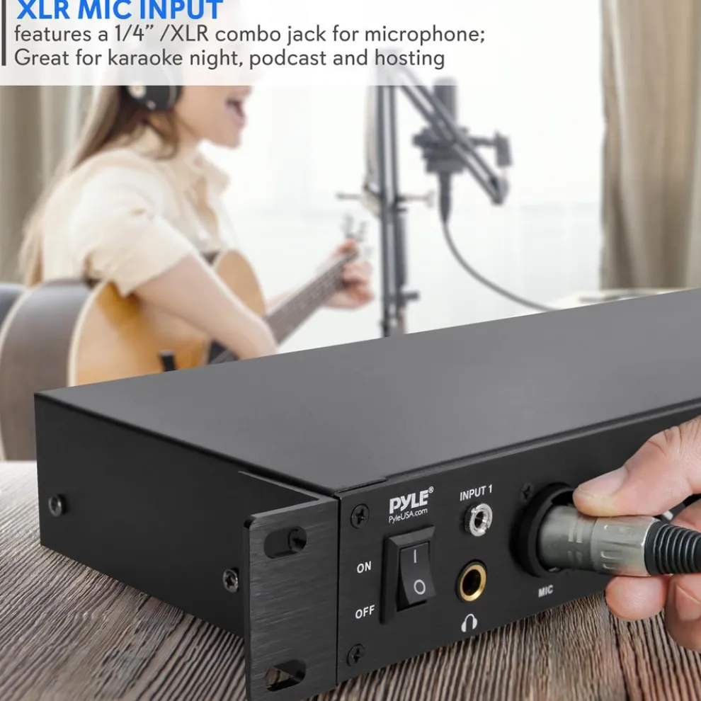 Rack Mount Pre-Amplifier - Bluetooth Streaming, Recording Mode, Metal Panel