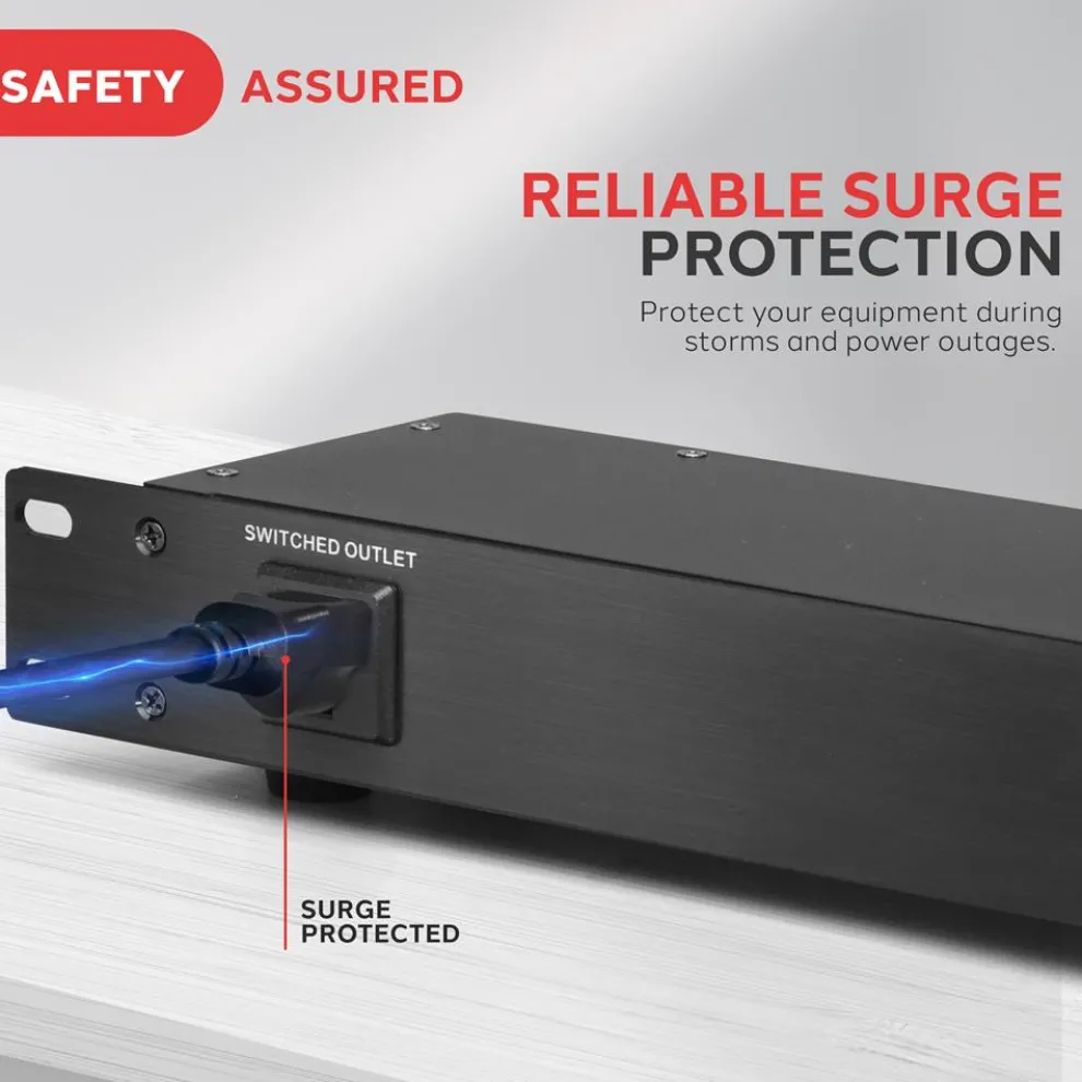 Rack Mount Surge Protector with Noise Filter & 9 Outlets