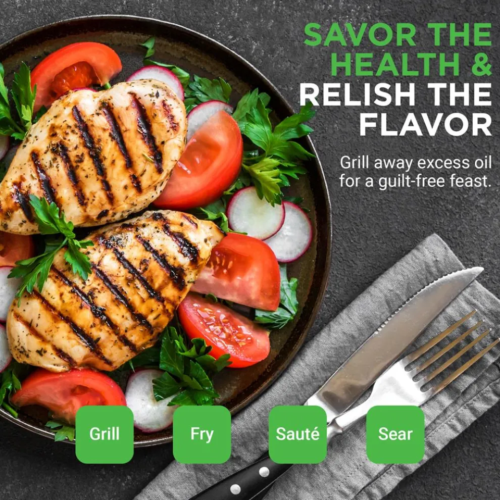 Reversible Cast Iron Grill Pan, Even Heat, 18