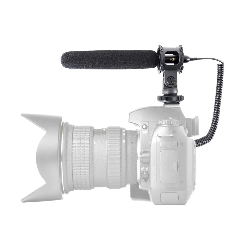 Shotgun Microphone for Video/Camera, Clear Audio, 3.5mm Connector, Dark Gray