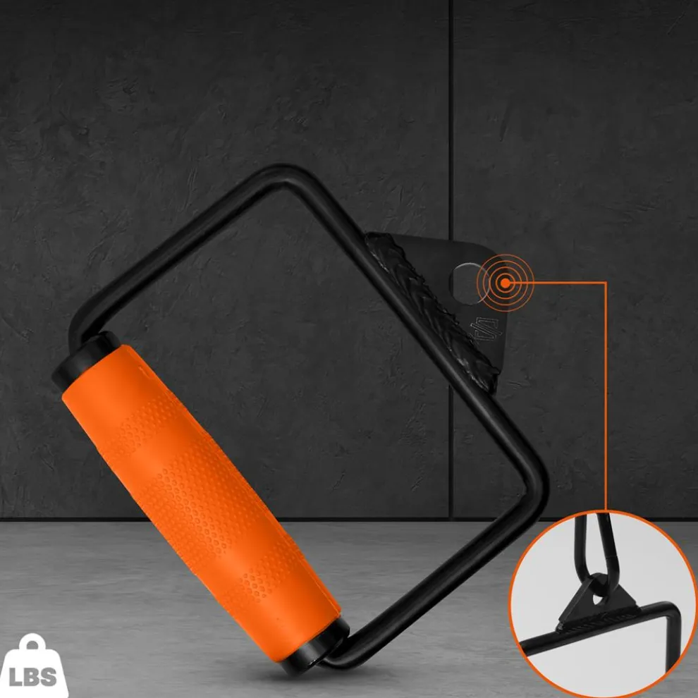 Single D Row Handle - Non-Slip Grip, 360° Rotation, Orange Handle