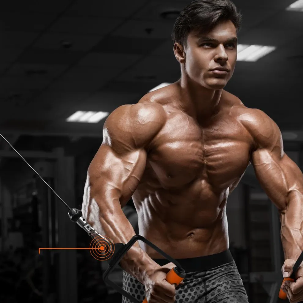 Single D Row Handle - Non-Slip Grip, 360° Rotation, Orange Handle