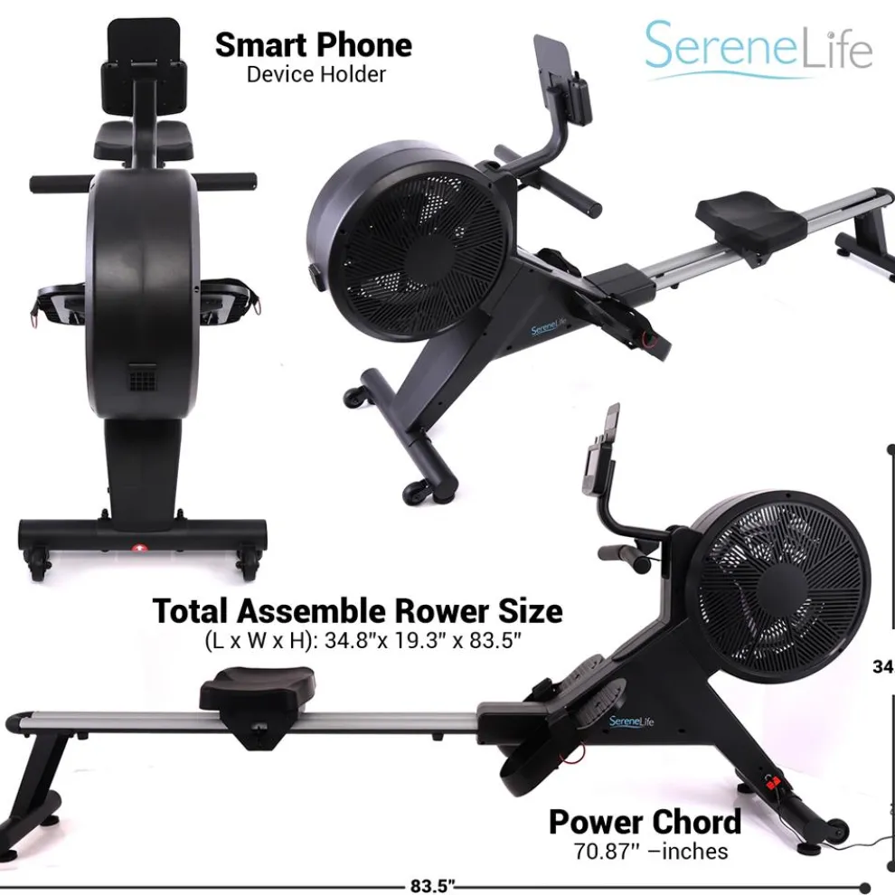 Smart Rowing Machine, 16-Level Magnetic Resistance, Bluetooth, Folding