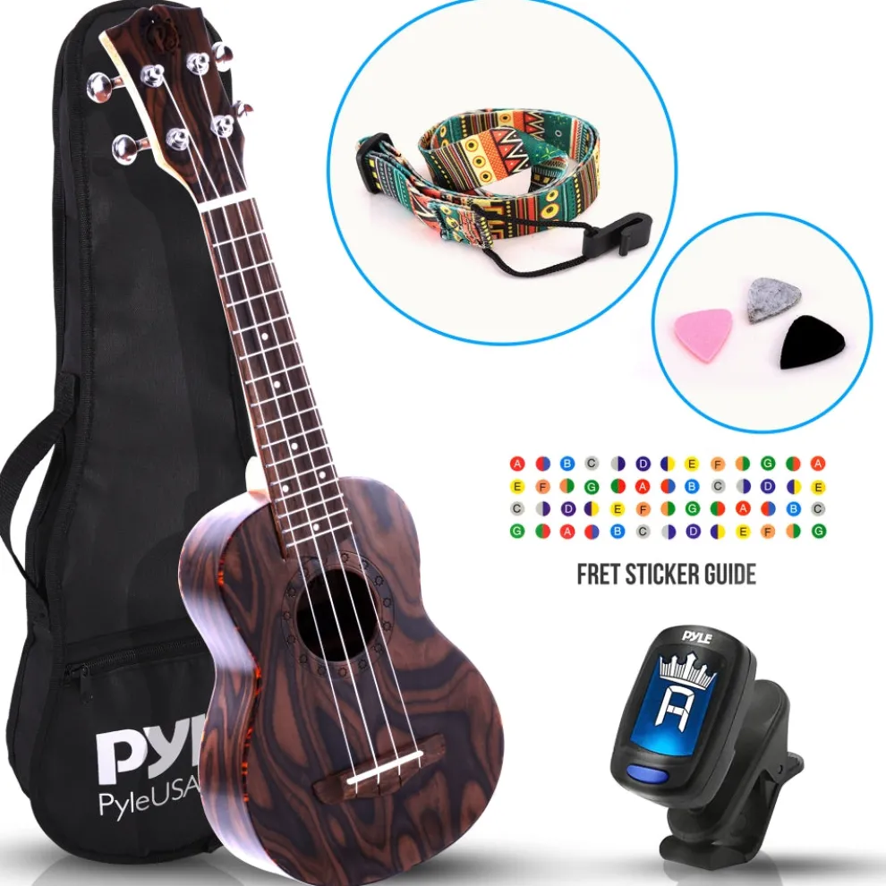 Soprano Ukulele Kit, Learn to Play, Mahogany, Digital Tuner, Gig Bag