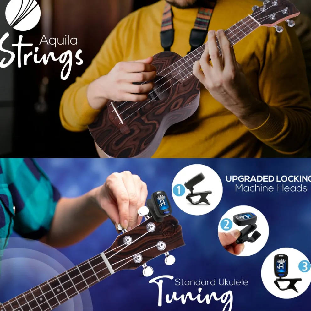 Soprano Ukulele Kit, Learn to Play, Mahogany, Digital Tuner, Gig Bag