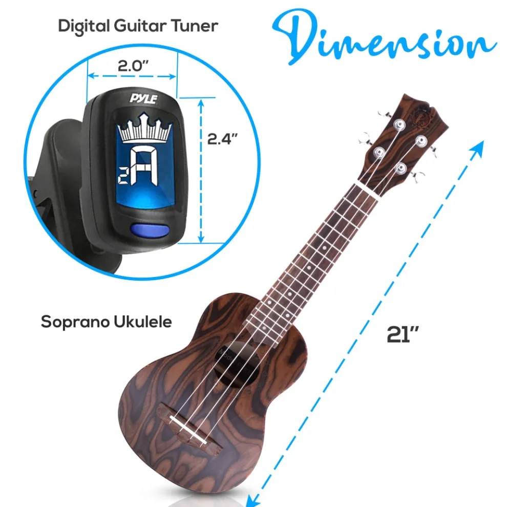 Soprano Ukulele Kit, Learn to Play, Mahogany, Digital Tuner, Gig Bag