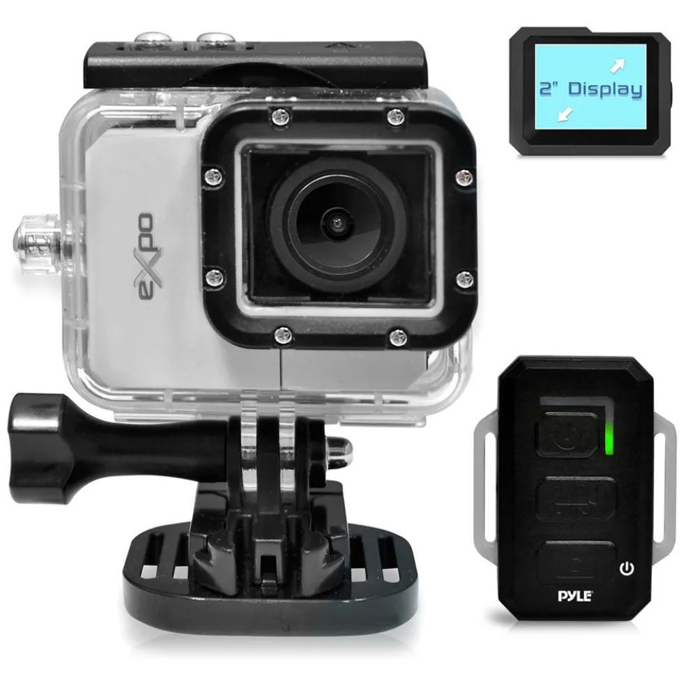 Sports Action Camera 1080p HD Video Waterproof Case Silver