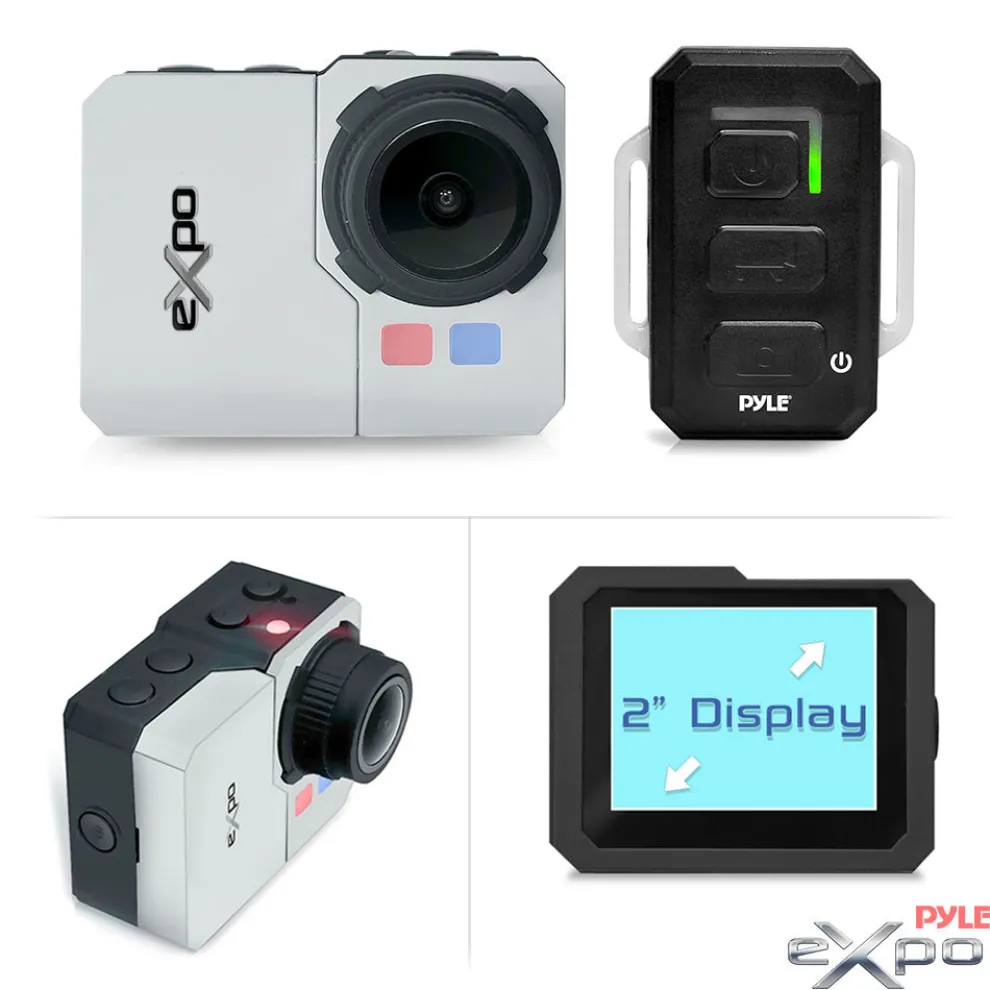 Sports Action Camera 1080p HD Video Waterproof Case Silver