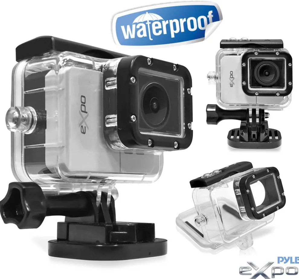 Sports Action Camera 1080p HD Video Waterproof Case Silver