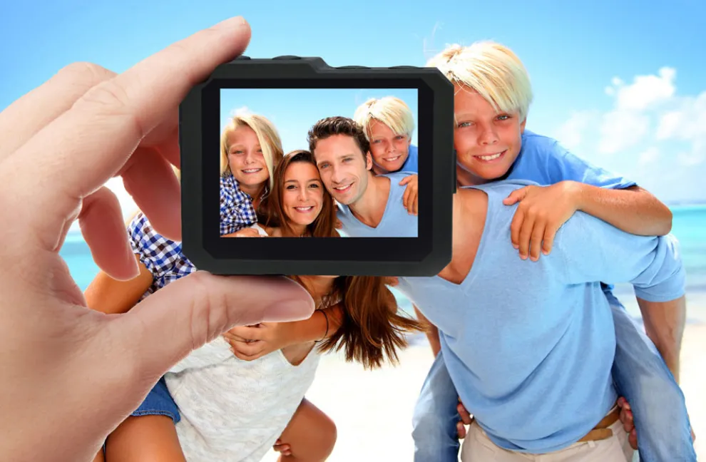 Sports Action Camera 1080p HD Video Waterproof Case Silver