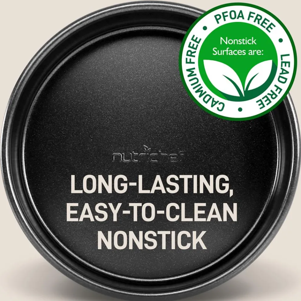 Stackable Non-Stick Bakeware Set, Easy Release Carbon Steel, Black