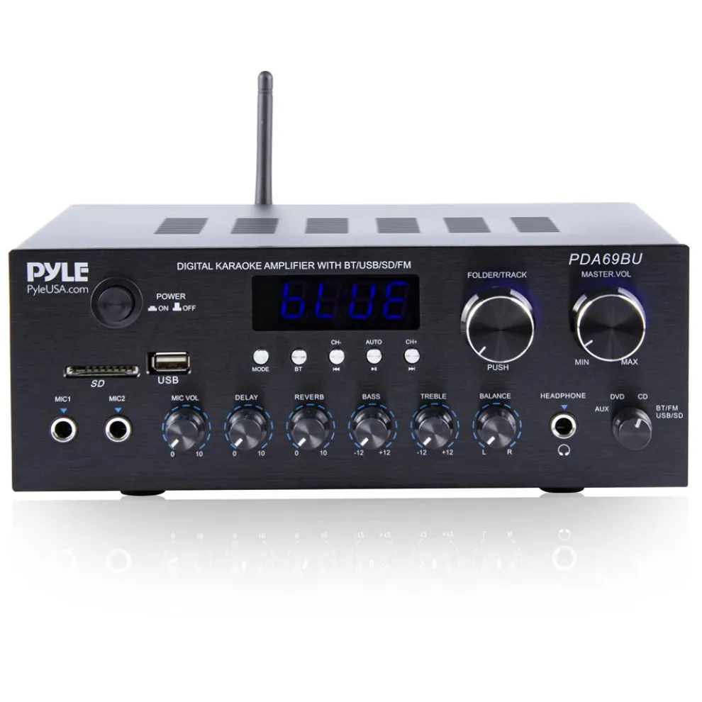 Stereo Amplifier with Bluetooth, 300W HiFi Sound, Metal Panel