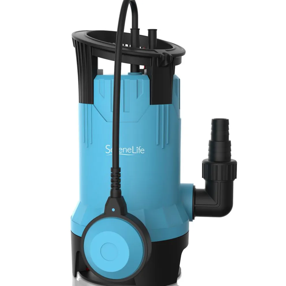 Submersible Sump Pump 3300GPH Auto Float Switch Blue Thermoplastic Body