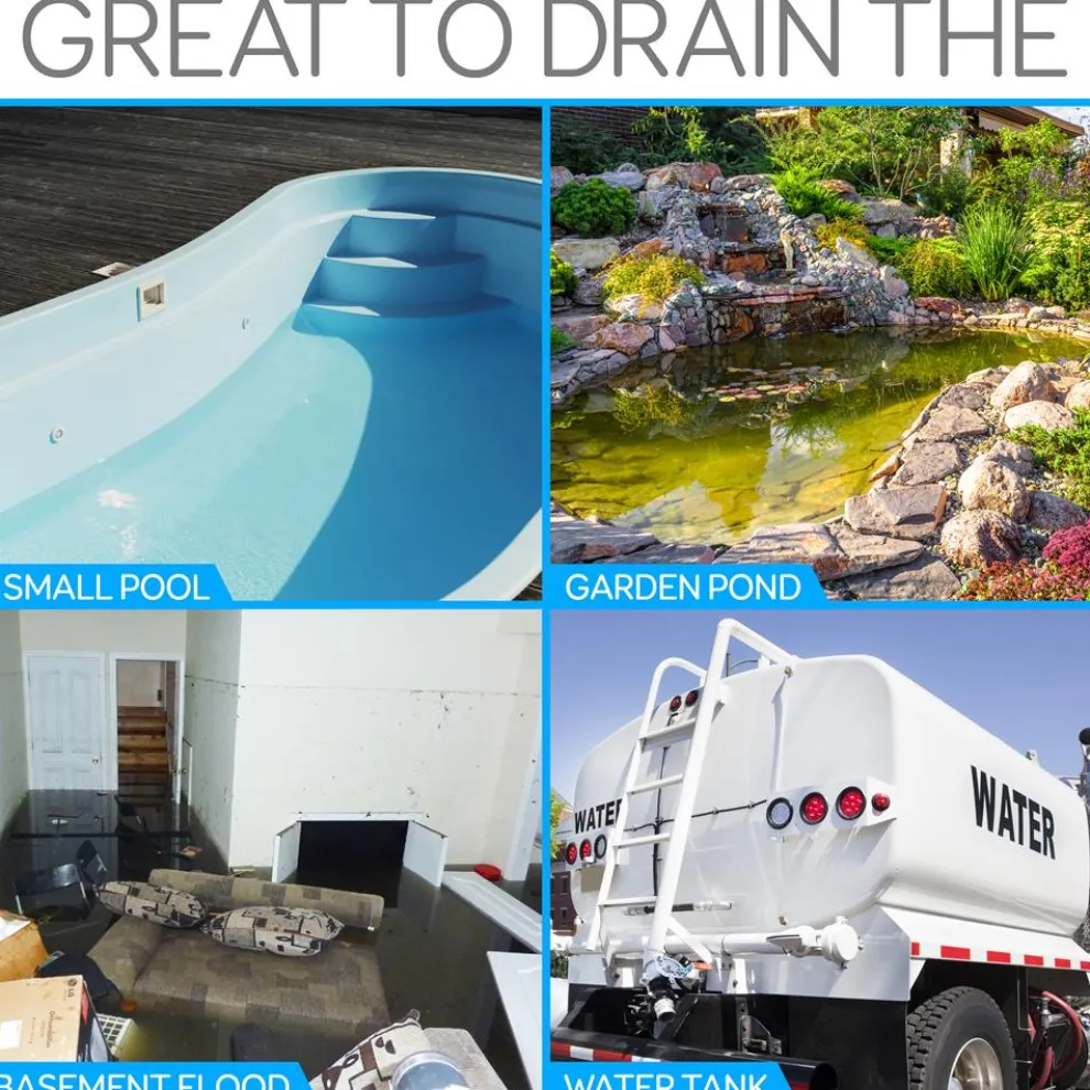 Submersible Sump Pump 1980GPH Auto Float Switch Blue 16ft Cord