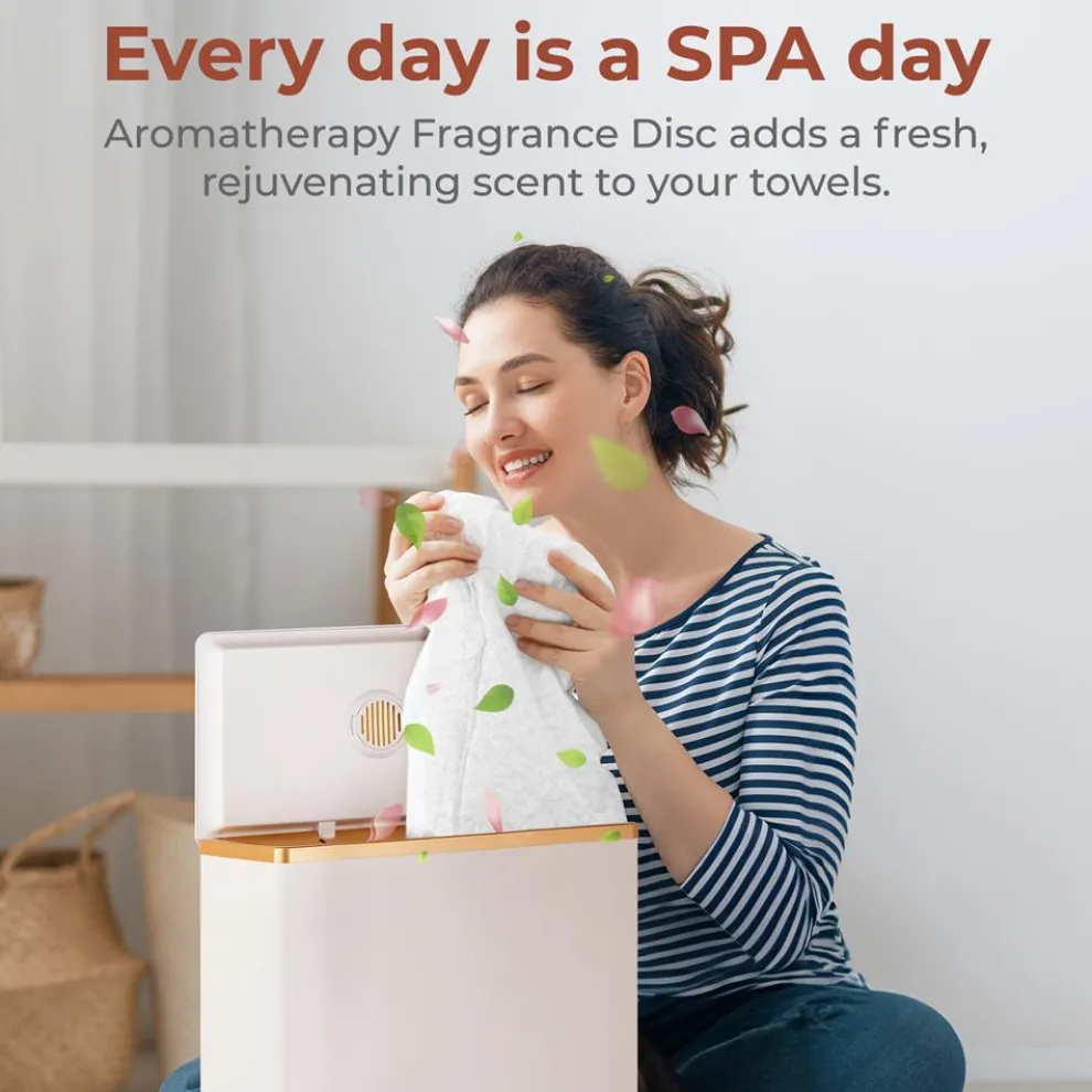 Towel Warmer with Auto Shut-Off, Holds 2 Towels, Rose Gold