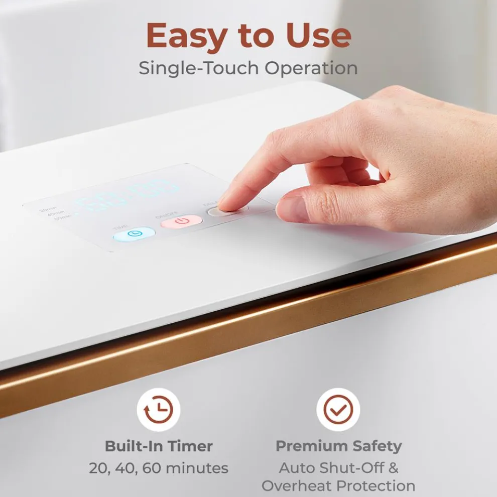 Towel Warmer with Auto Shut-Off, Holds 2 Towels, Rose Gold