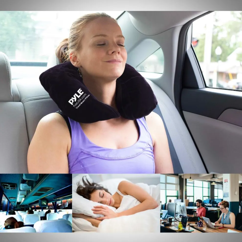 Travel Music Pillow - Neck Support, Bluetooth Speakers, Rechargeable Battery