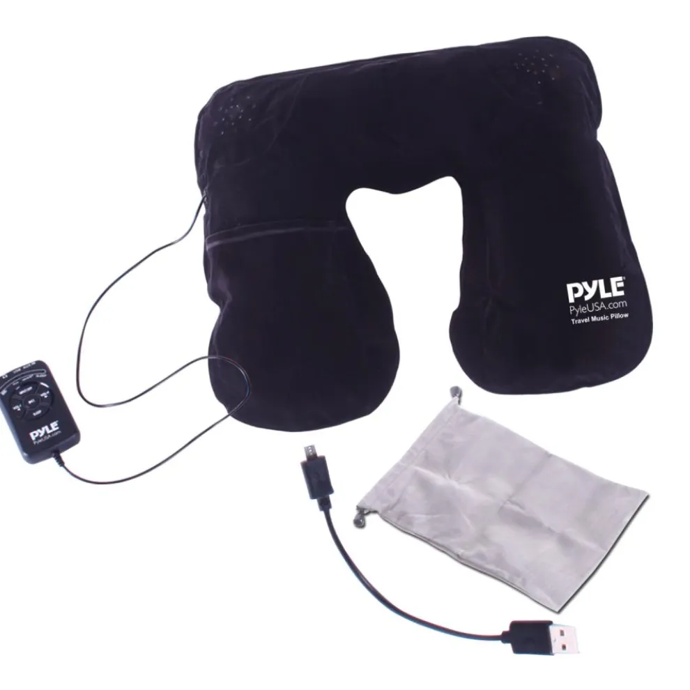 Travel Music Pillow - Neck Support, Bluetooth Speakers, Rechargeable Battery