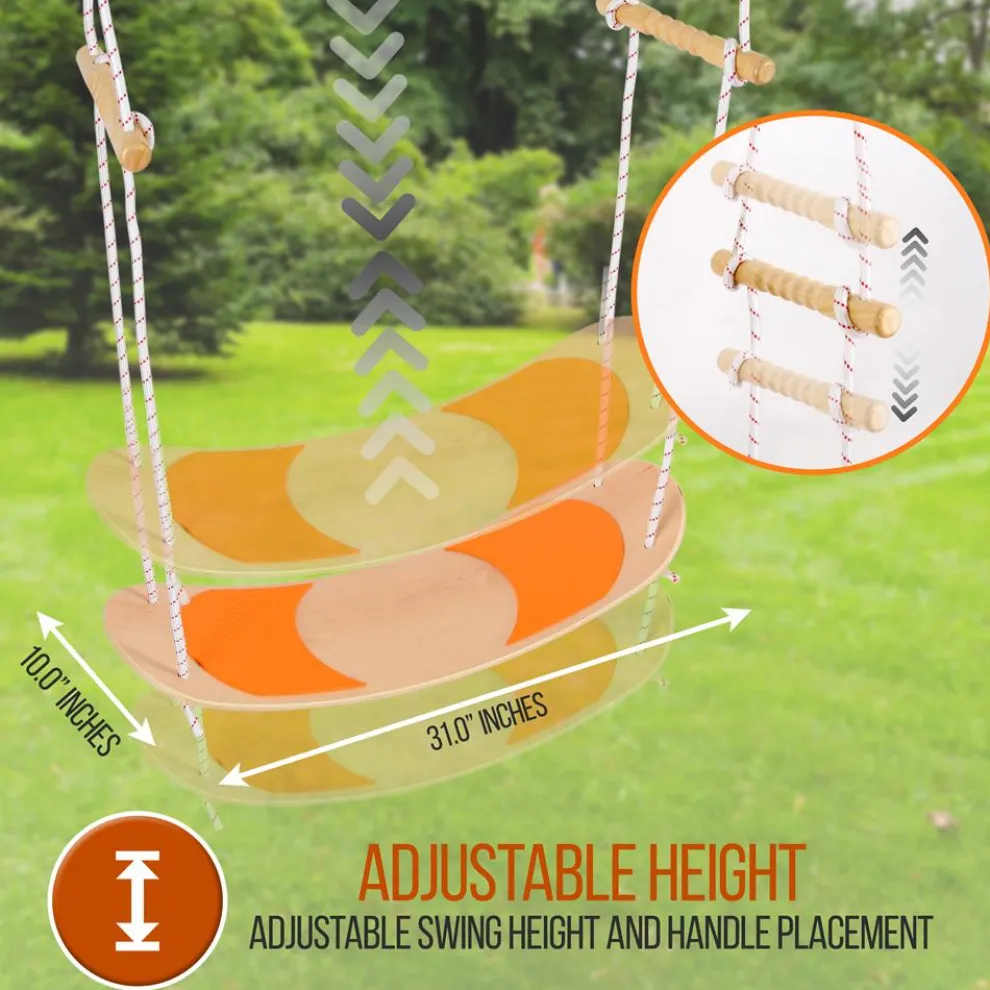 Tree Swing Kit, Relaxing Fun, Composite Seat, Adjustable Height