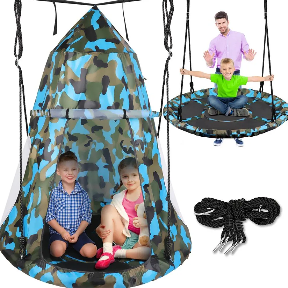 Tree Swing Tent for Kids - Relaxing Fun, Padded Seat, Camo
