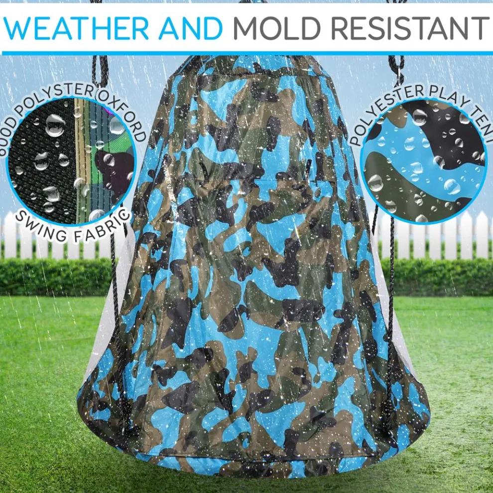 Tree Swing Tent for Kids - Relaxing Fun, Padded Seat, Camo
