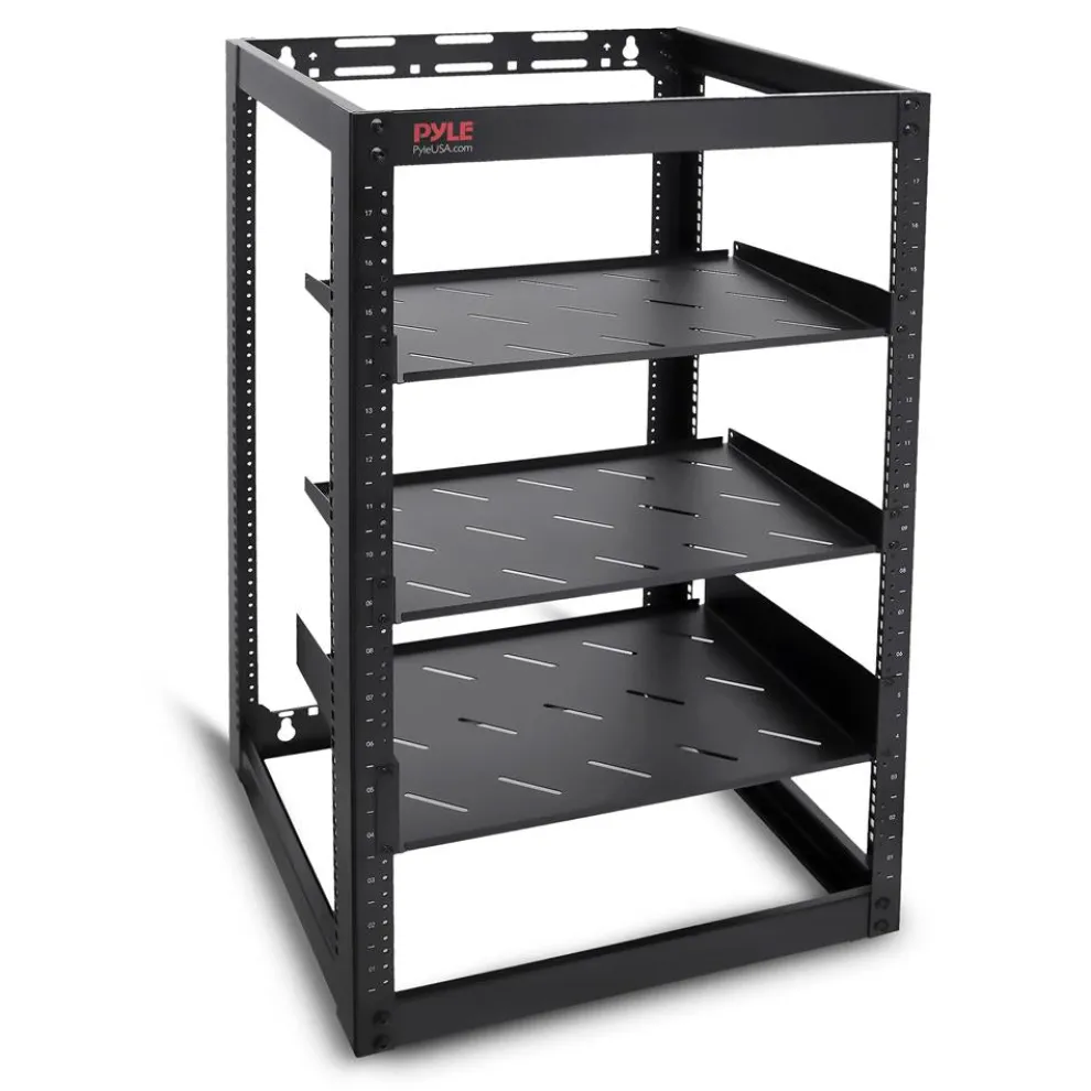 20U Open Frame Server Rack - Easy Mobility, Heavy-Duty Steel, Black