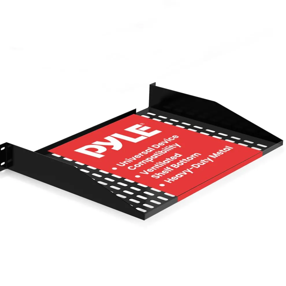 2U Server Rack Shelf, Enhanced Airflow, Heavy-Duty Steel, Black