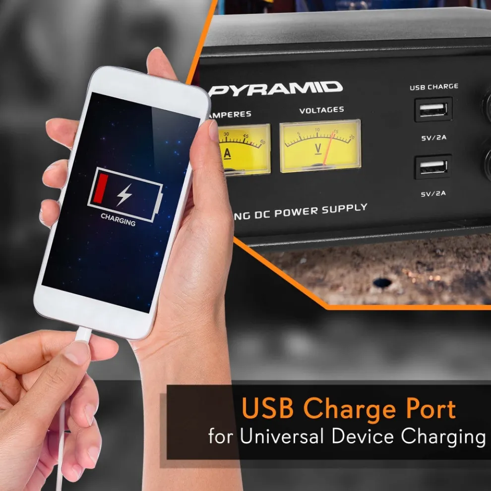 Universal Power Converter 50A Adjustable 12-15V 2 USB Ports Overload Protection