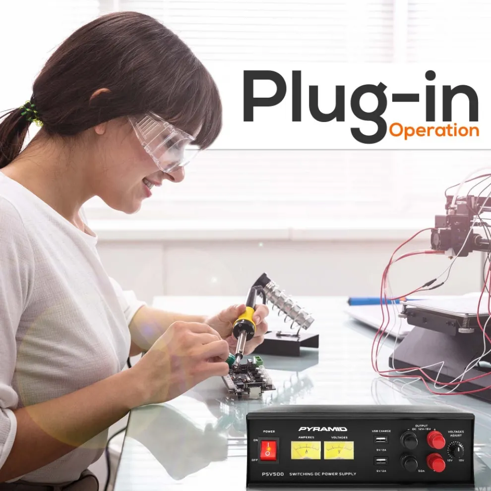 Universal Power Converter 50A Adjustable 12-15V 2 USB Ports Overload Protection