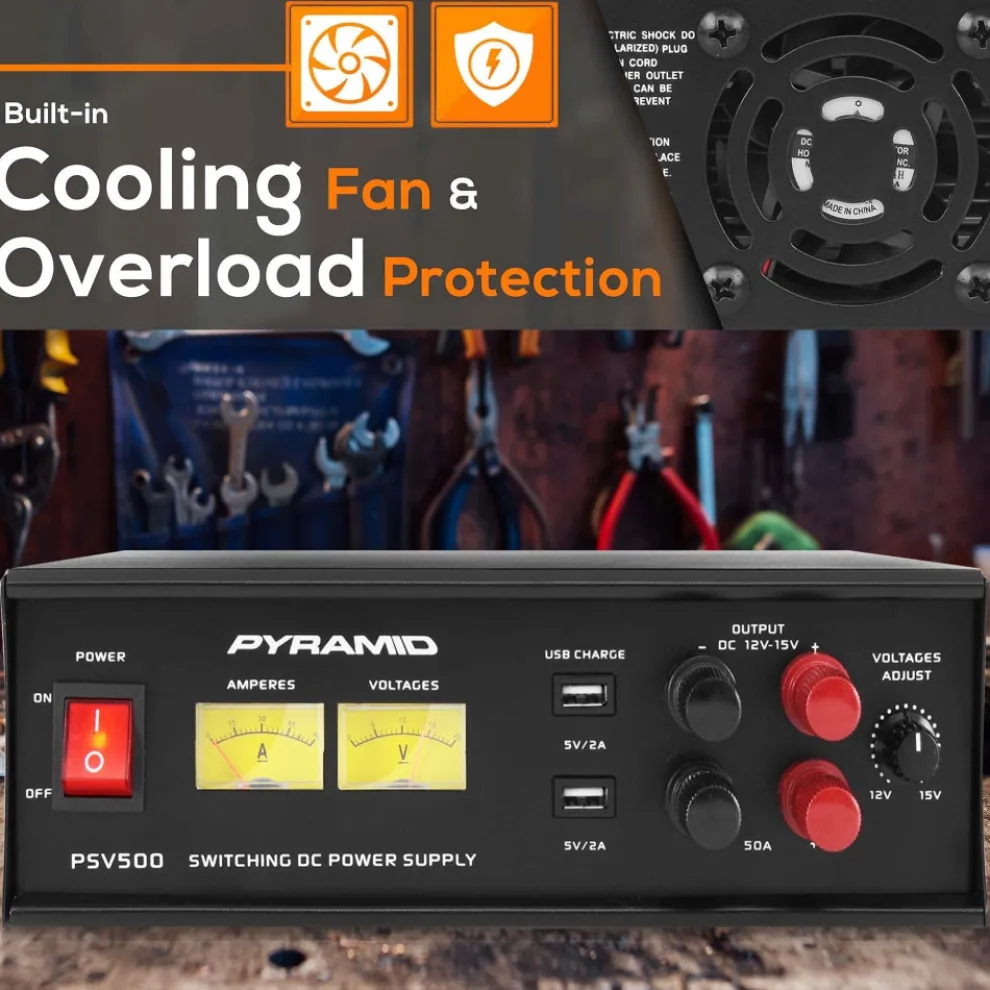Universal Power Converter 50A Adjustable 12-15V 2 USB Ports Overload Protection