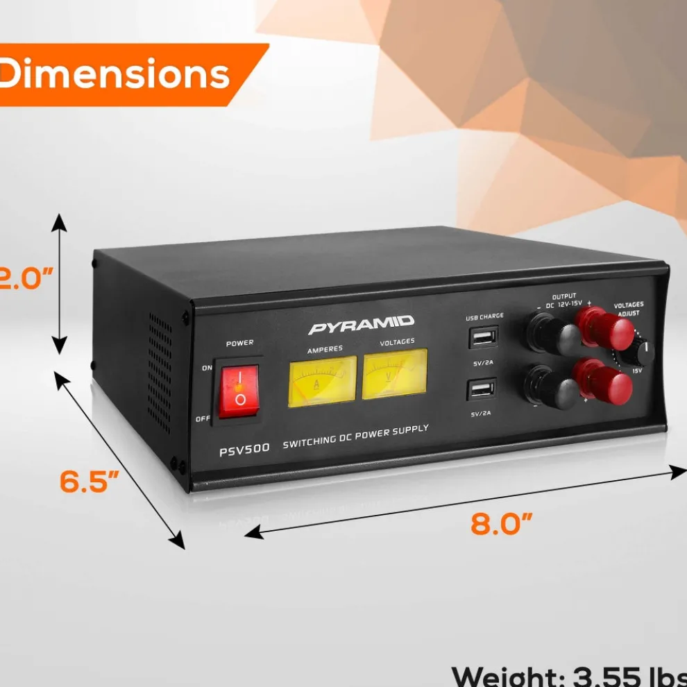 Universal Power Converter 50A Adjustable 12-15V 2 USB Ports Overload Protection